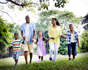 Fototapeta premium African Family Happiness Holiday Vacation Activity Concept