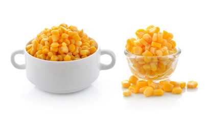 corn in bowl isolated on white © nipaporn