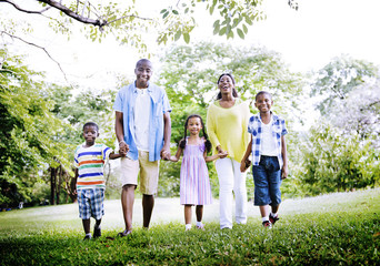 Fototapeta premium African Family Happiness Holiday Vacation Activity Concept