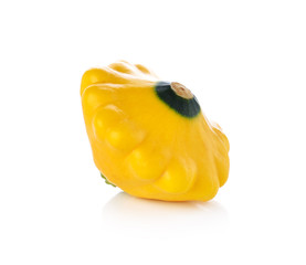 Yellow zucchini isolated on white background