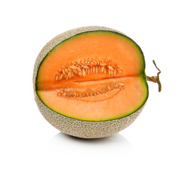 cantaloupe melon on white background