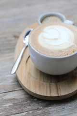 coffee on wood background