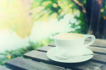 coffee on wood background