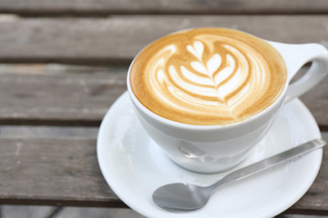 coffee on wood background