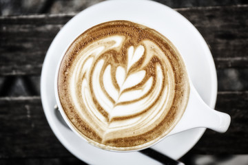 coffee on wood background