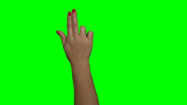 Greenscreen - Frau rechte Hand, rote Fingernägel, Erklärvideo