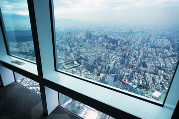 Fototapeta na wymiar Taipei Skyline view from Taipei 101.