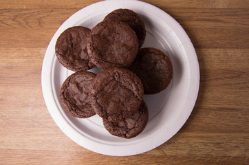 Mini brownies on a plate
