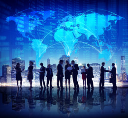 Fototapeta premium Global Business People Stock Exchange Finance City Concept