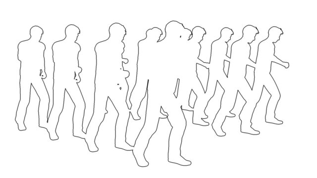many businessman marching