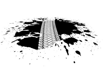 Obraz premium tread silhouette in the term in style grunge