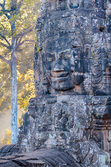Fototapeta na wymiar Bayon temple statue, Angkor, Siem Reap, Cambodia