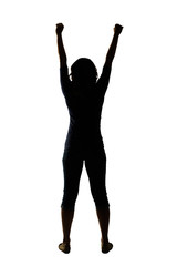 Silhouette of young Asian woman pose