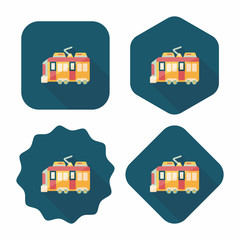 Transportation train flat icon with long shadow,eps10