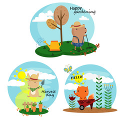 Obraz premium Gardening vector set