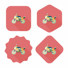 Transportation motorcycle flat icon with long shadow,eps10