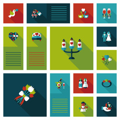 Wedding ui flat design background set, eps10