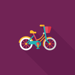 Transportation bicycle flat icon with long shadow,eps10