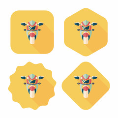 Transportation motorcycle flat icon with long shadow,eps10