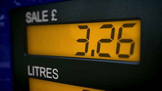 UK petrol pump display starts fueling at zero pounds