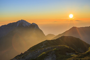 Sunrise with Mt. Kaikomagatake, Yamanashi, Japan
