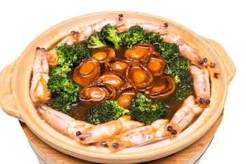 Chinese styled Abalone mixed dish. Also known as Poon Choy.