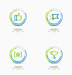 Award icon set, Logo collection