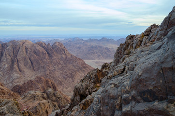 Egypt, rocky wilderness of Sinai mountains