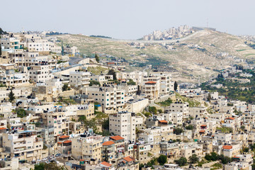 Naklejka premium Panorama of urban neighborhoods of East Jerusalem