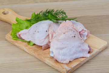 Raw chicken thighs
