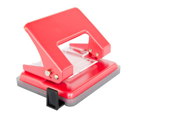 office paper hole puncher on white background