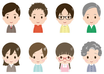 人物　顔　セット