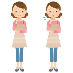 女性　主婦　表情　セット