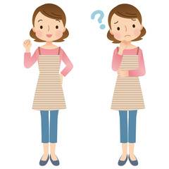 女性　主婦　表情　セット