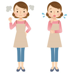 女性　主婦　表情　セット