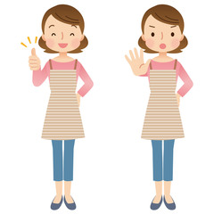 女性　主婦　表情　セット