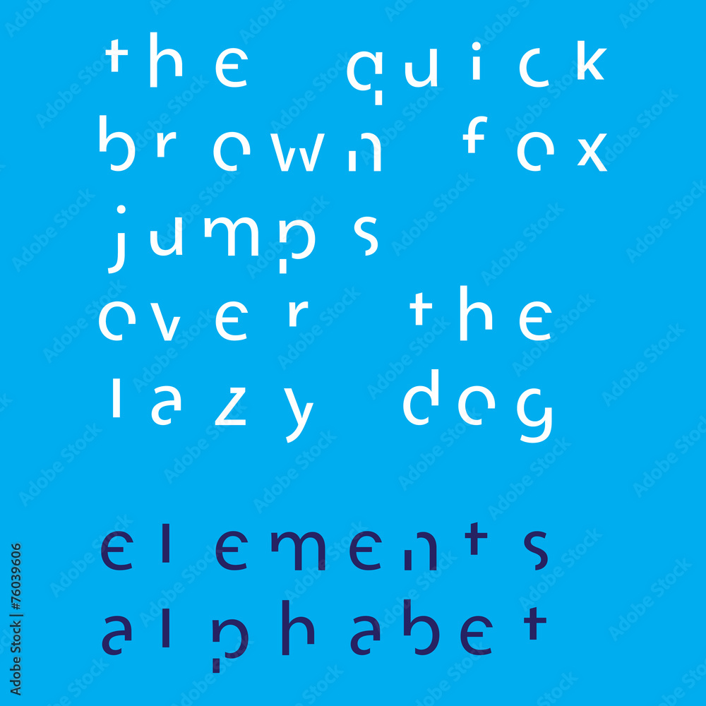 Fototapete inividual alphabet characters of a custom font - elements lowerc