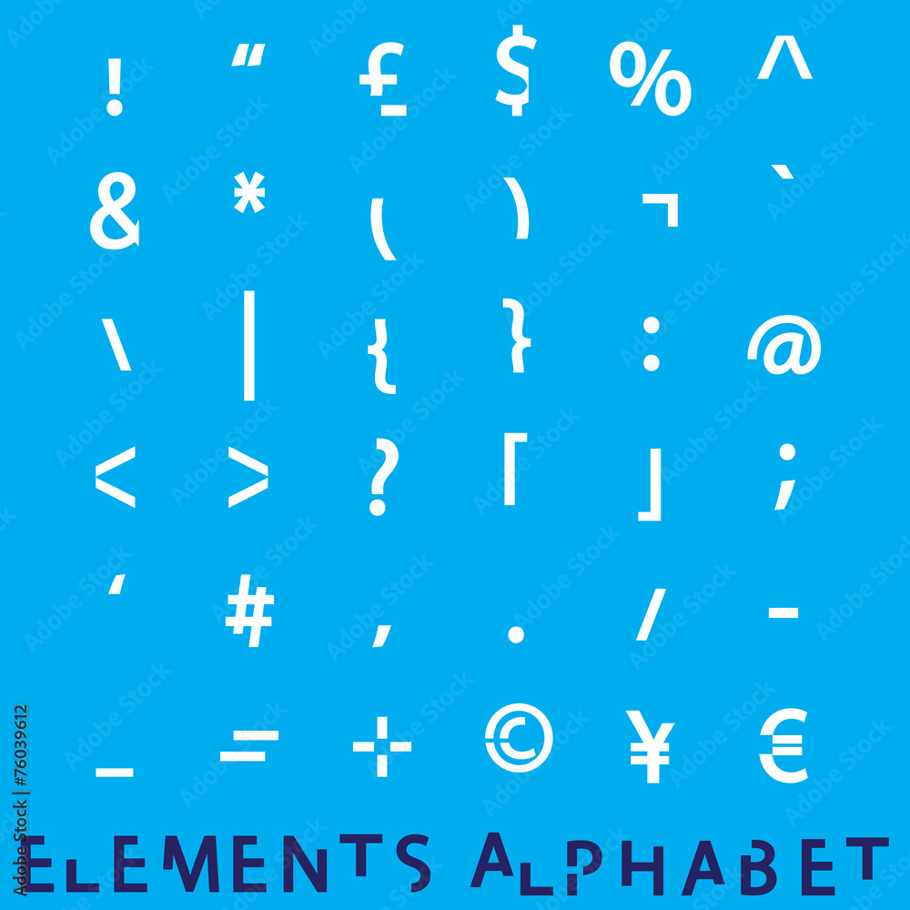 Fototapete inividual alphabet characters of a custom font - elements charac