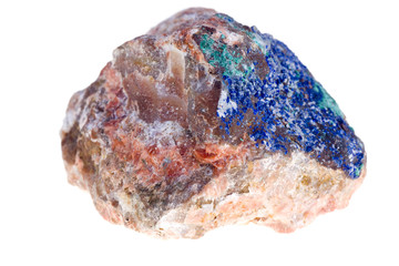 Azurite mineral isolated on a white background