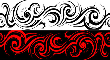 Seamless tribal tattoo pattern line