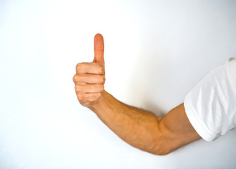 Man giving a thumbs up gesture