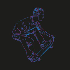 Skateboard man doing trick