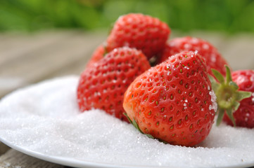 fraises dans du sucre