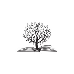 Vector tree growing of a book