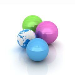 Pilates fitness ball and earth