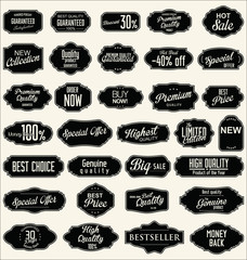 Collection of vintage retro labels