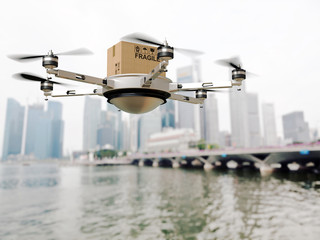 drone delivery - obrazy, fototapety, plakaty