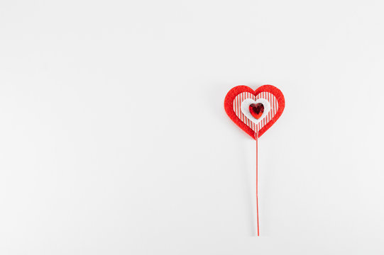 The heart of felt on a white background