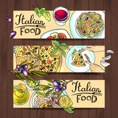 horizontal banners italian food
