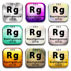 A periodic table showing Roentgenium
